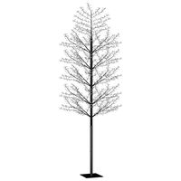 vidaXL Коледно дърво, 2000 LED студено бeли, разцъфнала череша, 500 см
