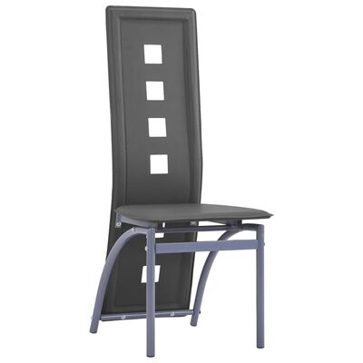 vidaXL Трапезни столове, 2 бр, сиви, изкуствена кожа