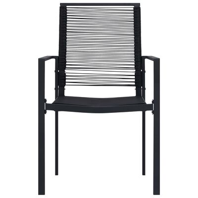 vidaXL Градински столове, 4 бр, PVC, ратан, черни