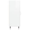 vidaXL Сайдборд, бял гланц, 34,5x34x90 см, инженерно дърво