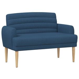 vidaXL Двуместен диван с копчета Синьо 116 x 67 x 80 см Текстил