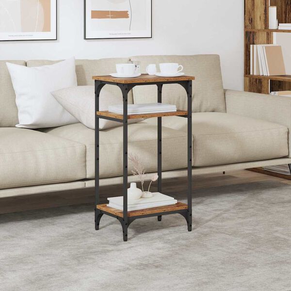 vidaXL Странична маса Старо дърво 40 x 30 x 75 cm Инженерно дърво