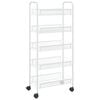 vidaXL Кухненска количка на 5 нива, черна, 46x26x105 см, желязо