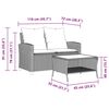 vidaXL Градински диван с 2 седалки и възглавници&Маса Сив поли ратан