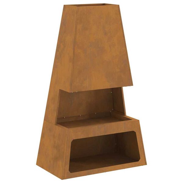 vidaXL Огнище Кафяво 60 x 35 x 100 см Стомана