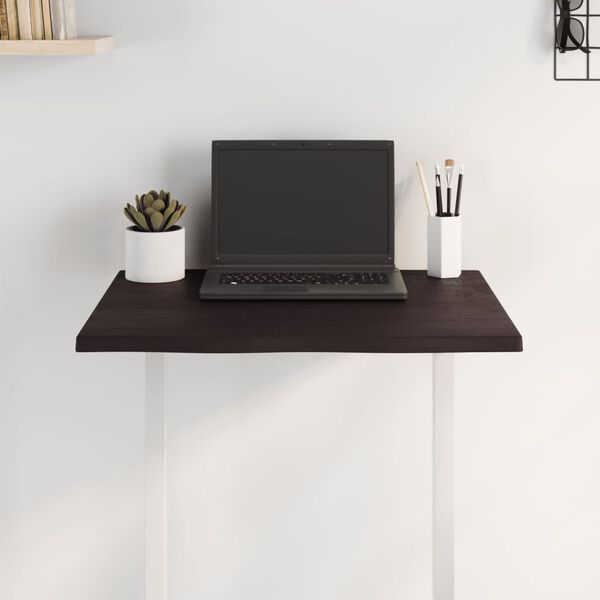 vidaXL Плот за маса тъмнокафяв 60x50x2 см обработен масивен дъб