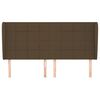 vidaXL Горна табла за легло с уши, тъмнокафява, 163x23x118/128см, плат