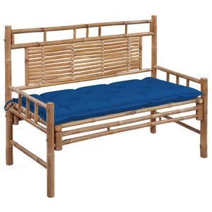 vidaXL Градинска пейка с възглавница, 120 см, бамбук