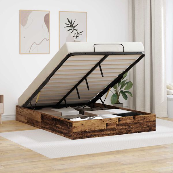 vidaXL Отоманско легло Старо дърво 193 x 120 x 25 см ПДЧ