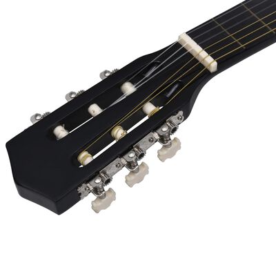 vidaXL Уестърн класическа cutaway китара с 6 струни, черна, 38"