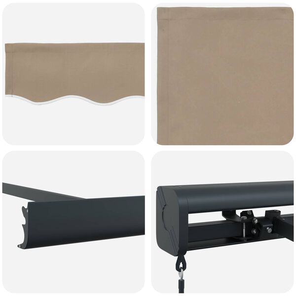 vidaXL Сгъваем навес Бежово 350 x 250 cm Текстил и Метал