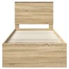 vidaXL Рамка за легло Сонома дъб 90 x 190 cm Солидно борово дърво