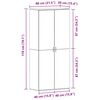 vidaXL Шкаф за обувки с врата Сив 80 x 39 x 180 см Инженерно дърво