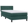 vidaXL Box Spring легло с матрак Тъмнозелено 90x220 cm Кадифе