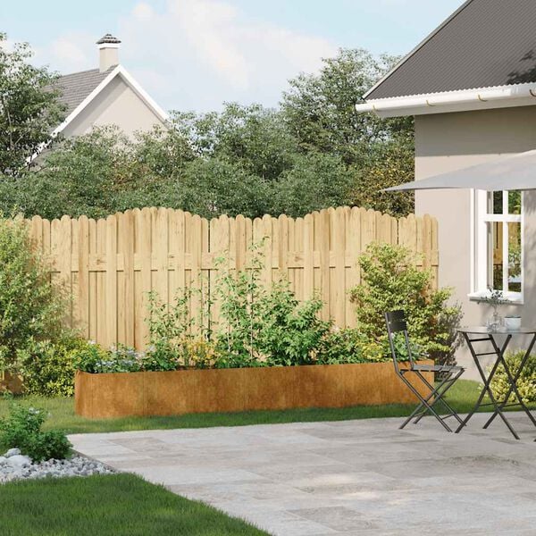 vidaXL Кашпа, ръждива, 280x40x40 см, патинираща стомана