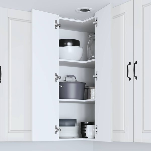 vidaXL Кухненски шкаф Лъскаво бяло 57 x 57 x 100 см Инженерно дърво