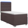 vidaXL Континентално легло с матрак Тъмен кафяв 90 x 190 cm Текстил