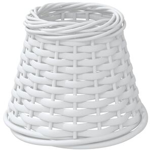 vidaXL Абажур за лампа бял &Oslash;15x12 см ракита