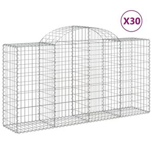 vidaXL Габионни кошници арка 30 бр 200x50x100/120см поцинковано желязо