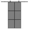 vidaXL Плъзгаща се врата с обков 102,5x205 см Закалено стъкло&Алуминий