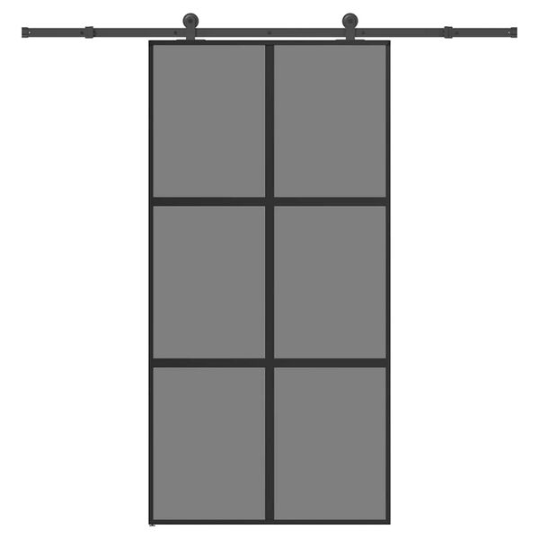 vidaXL Плъзгаща се врата с обков 102,5x205 см Закалено стъкло&Алуминий
