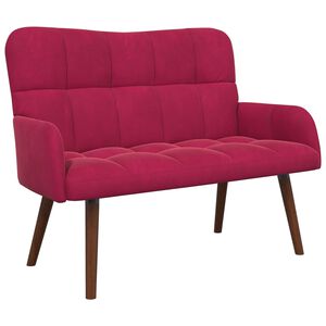 vidaXL Двуместна софа Виненочервен 115 x 61 x 87 см Кадифе
