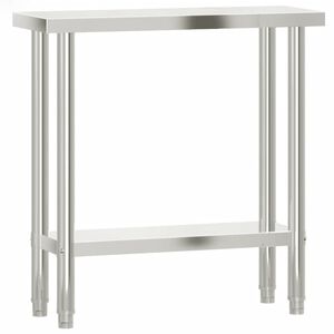 vidaXL Кухненска работна маса, 82,5x30x85 см, неръждаема стомана