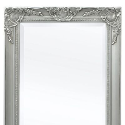 vidaXL Стенно огледало, бароков стил, 140x50 см, сребристо