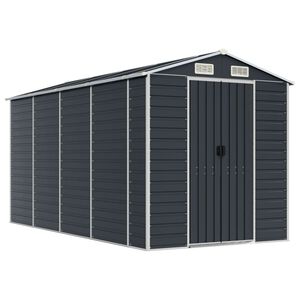 vidaXL Градинска барака антрацит 191x385x198 см поцинкована стомана