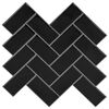 vidaXL Плочка рибена кост 10 pcs Черно 30 x 30 cm Полиуретан и PET