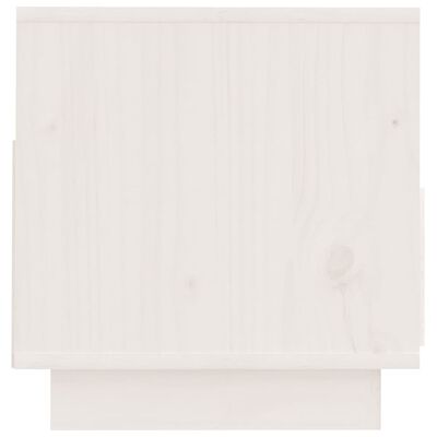 vidaXL ТВ шкаф, бял, 60x35x37 см, бор масив