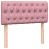 vidaXL Боксспринг легло с матрак, розова, 90x220 см, кадифе