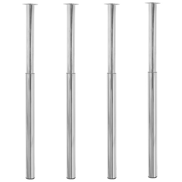 vidaXL Телескопични крака за маса, 4 бр, хром, 710 мм-1100 мм