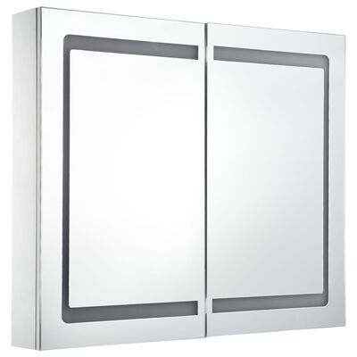 vidaXL LED шкаф с огледало за баня, 80x12,2x68 см
