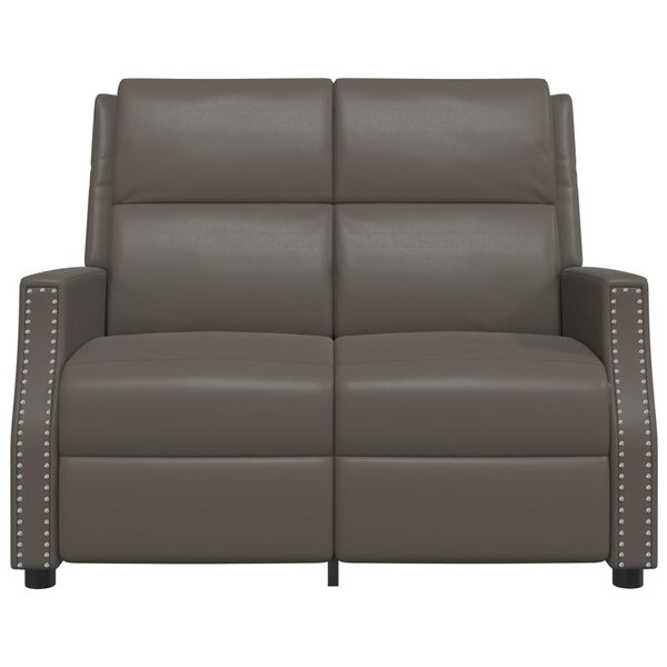 vidaXL 2-местен масажен реклайнер, сиво, изкуствена кожа