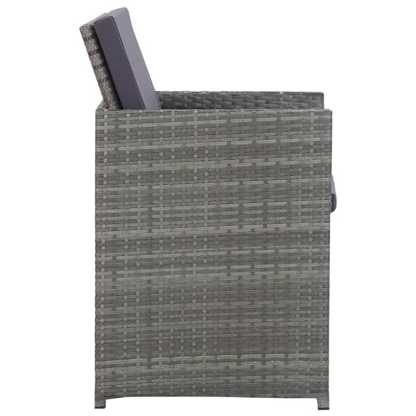 vidaXL Градински трапезен комплект 9 части полиратан акация антрацит