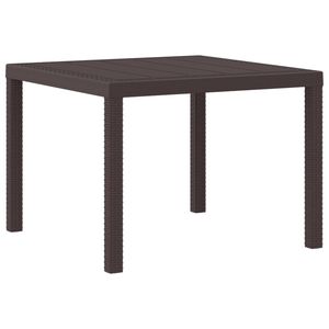 vidaXL Градинска маса Кафяво 100 x 100 x 73 см полиратан