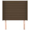 vidaXL Горна табла за легло с уши, тъмнокафява,103x16x118/128 см, плат
