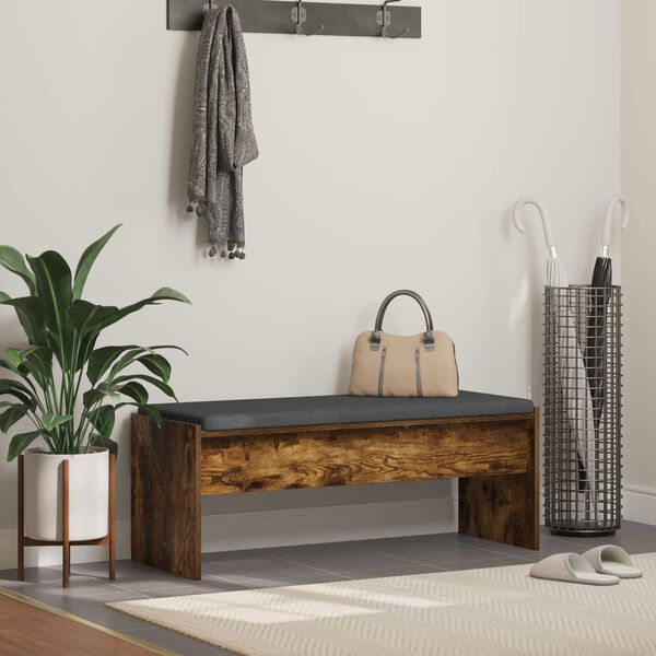 vidaXL Пейка за коридор с възглавница Димян дъб 103 x 38 x 40 см
