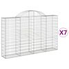 vidaXL Габионни кошници арка 7 бр 200x30x120/140 см поцинковано желязо