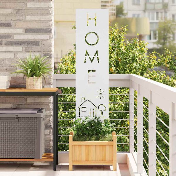 vidaXL Екран за градинска неприкосновеност Бяло 32 x 140 см