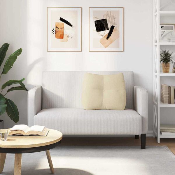 vidaXL Възглавница за гръб Крем 60 x 24 x 50 см текстил