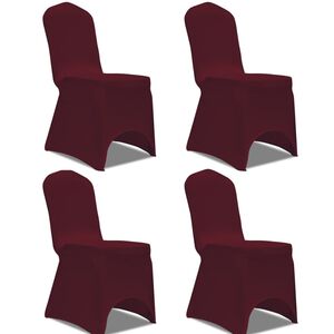vidaXL Покривни калъфи за столове, еластични, 4 бр, бордо