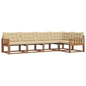 vidaXL Комплект дивани за открито 5 pcs Натурален и Бежов