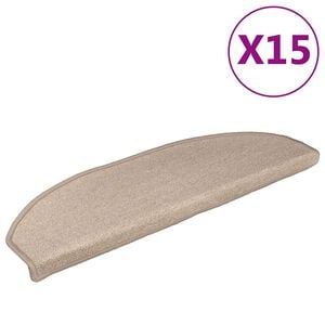 vidaXL Изтривалки за стълби, 15 бр., 56x17x3 см, бежови, полукръгли