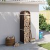 vidaXL Поставка за дърва, кафяв, 40x45x170 см, поцинкована стомана