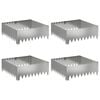 vidaXL Ограда за трева 4 pcs 60 x 60 x 20 см Стомана Сребристо
