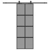 vidaXL Плъзгаща се врата с комплект обков Черно 76x205 cm