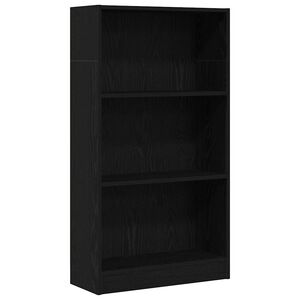 vidaXL Библиотека, черен дъб, 60x24x109 см, инженерно дърво