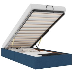 vidaXL Османска рамка за легло без матрак, синя, 100x200 см, плат